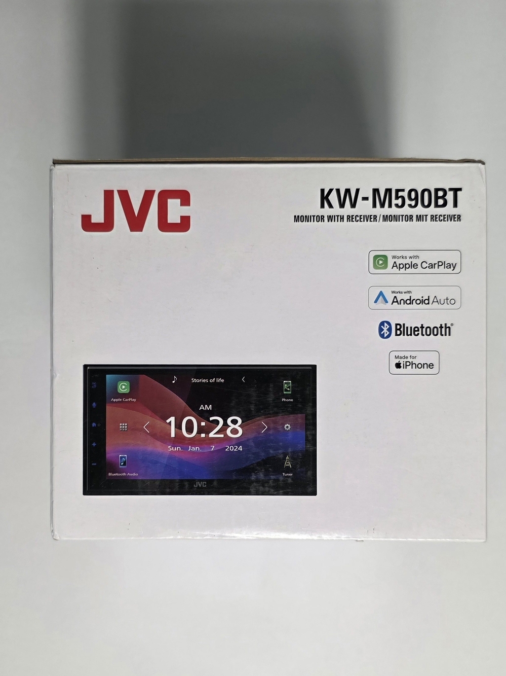 JVC KW-M590BT Double DIN Car Receiver with Black Touchscreen